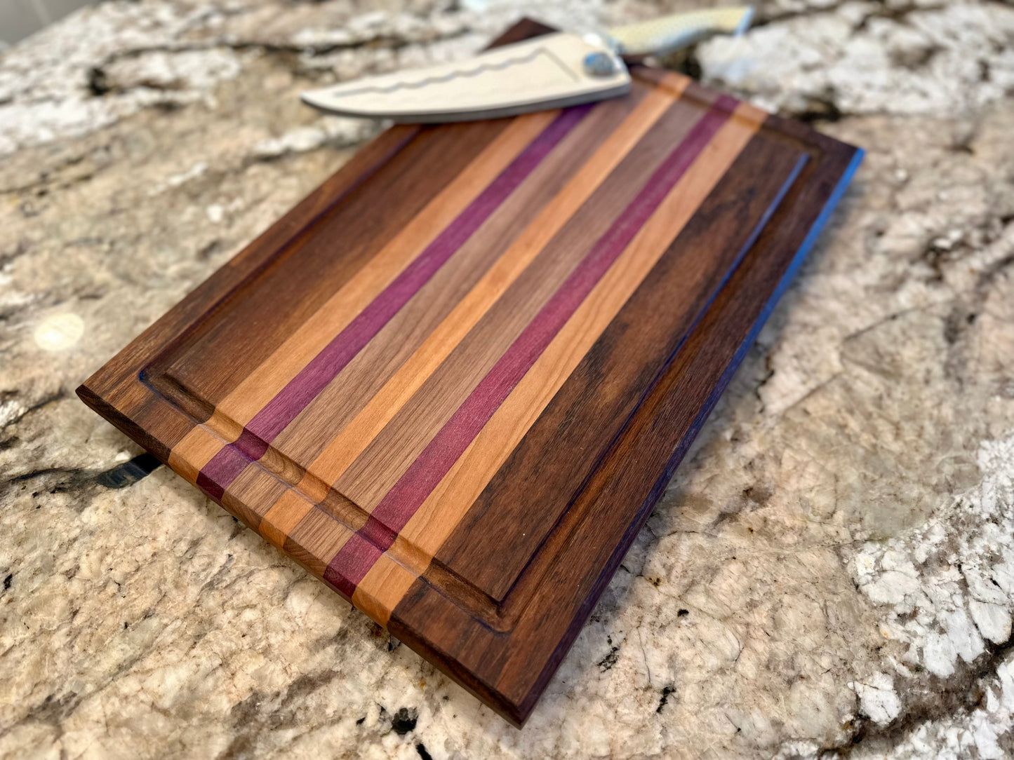 Shedua, Walnut, Cherry & Purple Heart Cutting Board