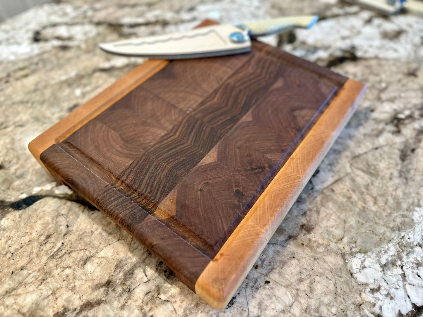 Hard Maple, Walnut & Zebra Butcher Block
