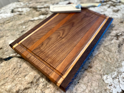 Wenge, Hard Maple, Walnut & Cherry Wood Cutting Board