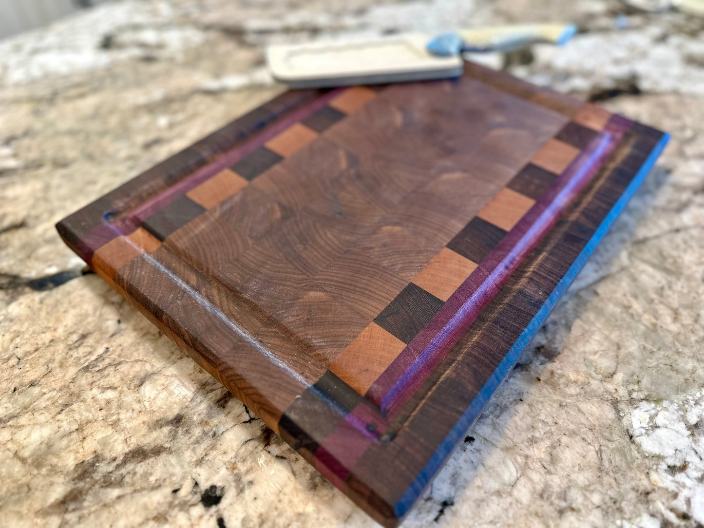 Walnut, Hard Maple, Wenge, Purple Heart (End Grain) Butcher Block
